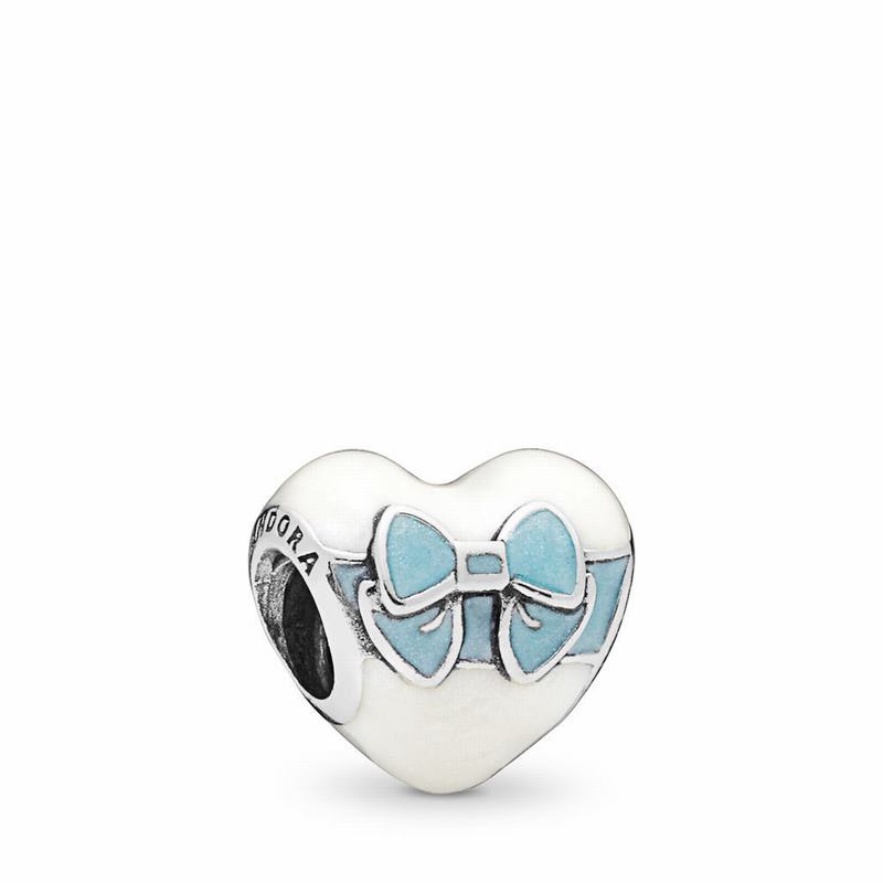 Pandora White Day Love Charm Ireland - Sterling Silver/Enamel - 935468LEN